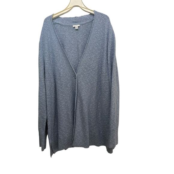 J.Jill Women's Gray Deep V-Neck Wearever Collection Cardigan Sweater Size 3X - Picture 2 of 6